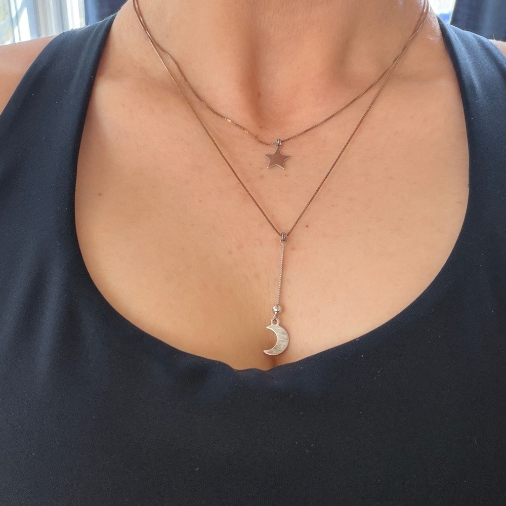 Star and Moon Necklace Set